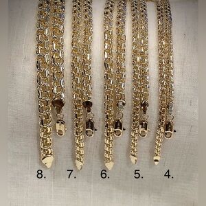 BISMARK Yellow Gold plated 14k Chain Necklaces  24” With crystal cross
